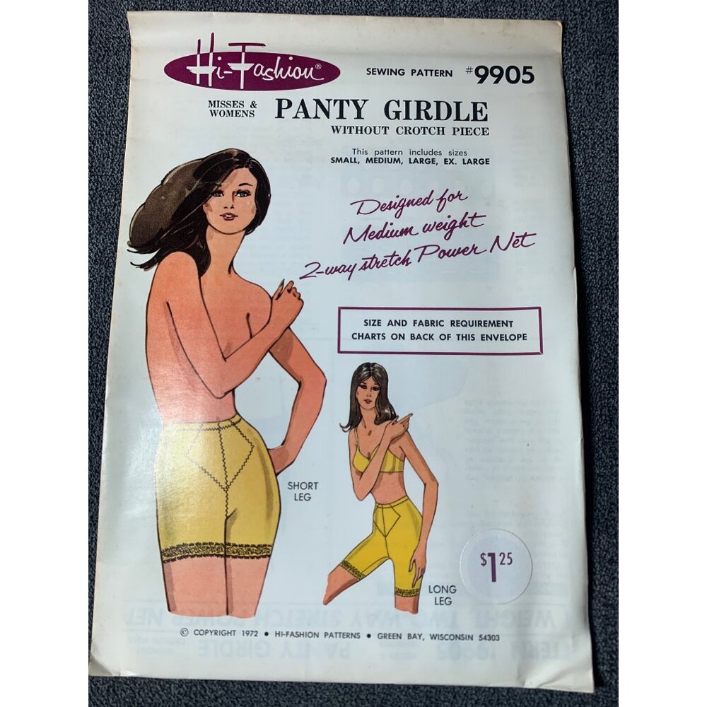 Hi Fashion Sew Misses Panty Girdle Sewing Pattern Size small M L XLarge 9905 - u